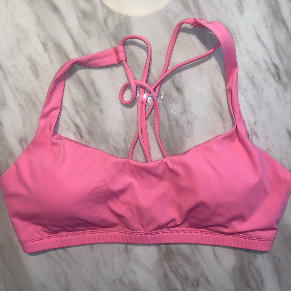 Pink sports bra